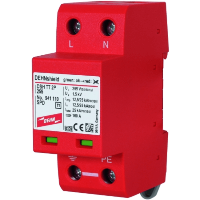 DEHN Current and Surge Arrester, DSH TT 2P 255